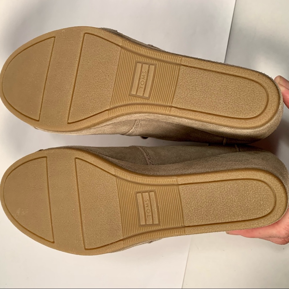 Tom’s Desert Suede Taupe Wedges Size 8 - Picture 6 of 9